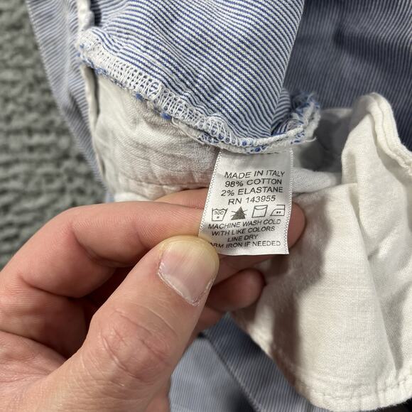 GUIDE BOAT COMPANY PANTS WOMENS 32 BLUE WHITE STRIPE FITS 34x28 MADE IN ITALY - Picture 5 of 10